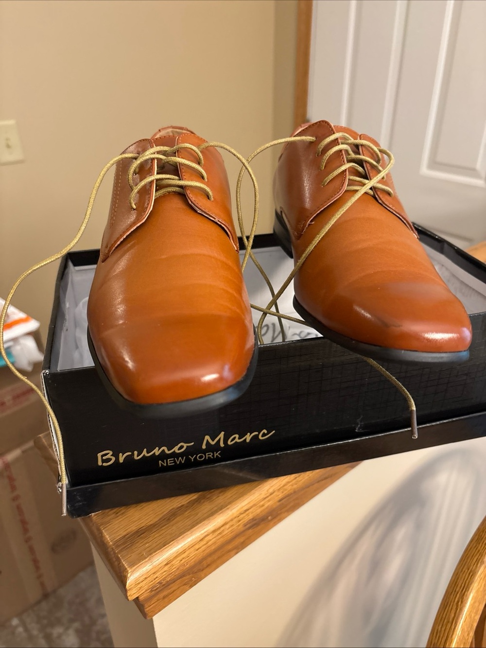 Bruno Marc Men's Leather Derby Shoes in Brown
